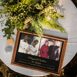 Poster Fotos do Agora e do Outrora Texto Dourado Foto de 