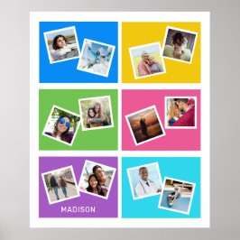 Poster Fotos personalizadas & nome colorido
