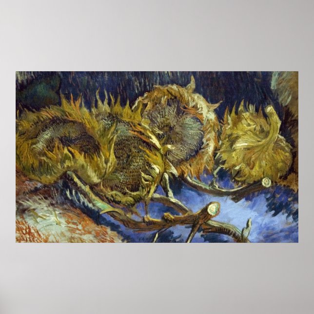 Poster Four Cut Sunflower - Van Gogh - c1887 (Frente)
