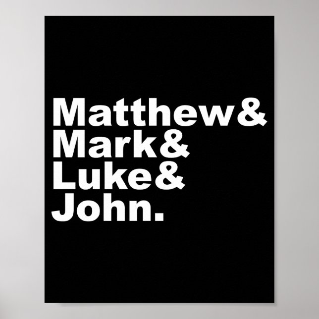 Poster Four Gospels Matthew Mark Luke John Bible  (Frente)