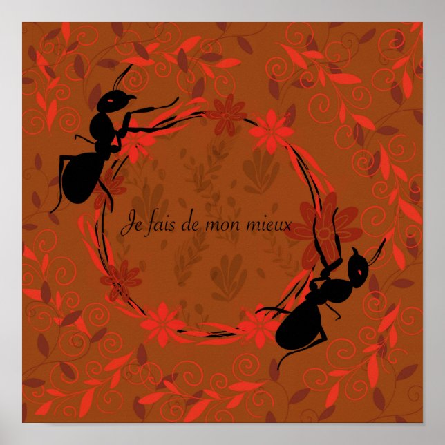 Poster fourmi, affirmation positive ,phrase inspirante (Frente)