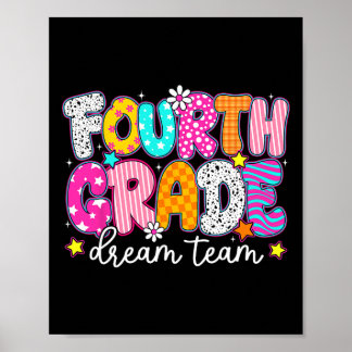 Poster Fourth 4th Grade Dream Team Teachers Kid Back To S