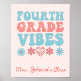 Poster Fourth Grade Vibes - Retro Back To School