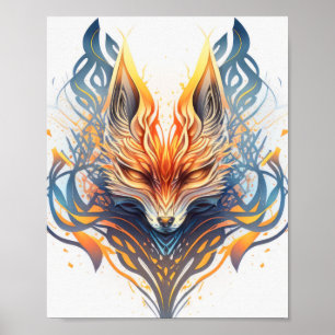 Poster Fox Animal Retrait Nature Willife Painting