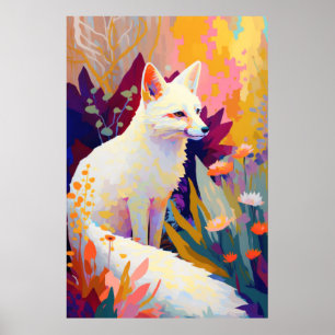 Poster Fox Animal Retrato Pintura Da Vida Selvagem Fora d