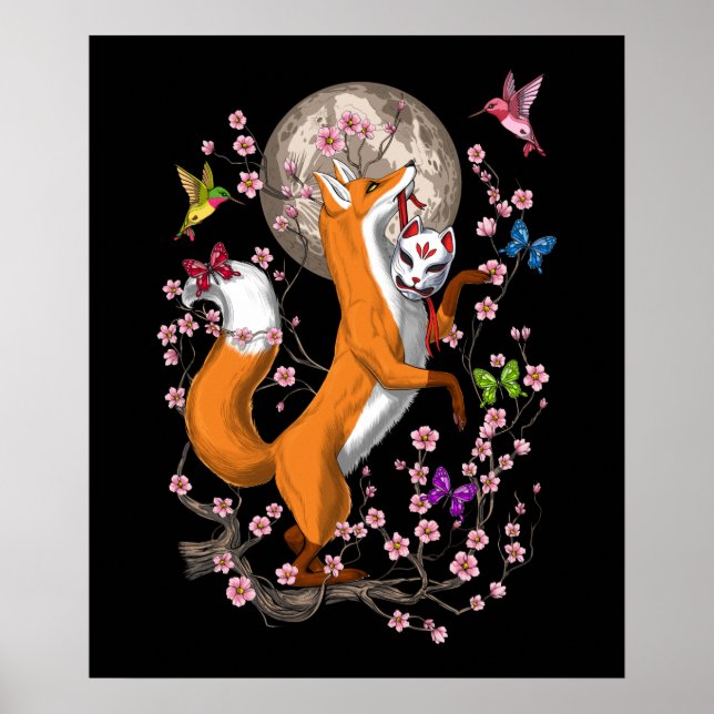 Poster Fox Cherry Blossom (Frente)