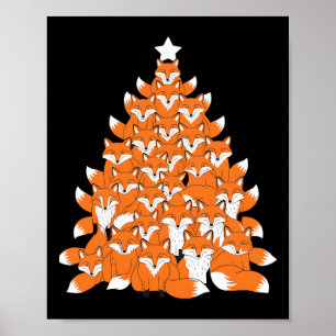 Poster Fox Christmas Tree Fox Xmas Tree Engraçado Fox Chr