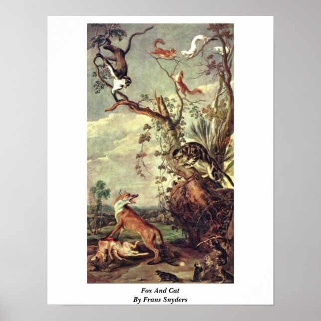 Poster Fox E Cat Por Frans Snyders (Frente)