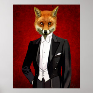 Poster Fox Em Fato De Noite, Retrato