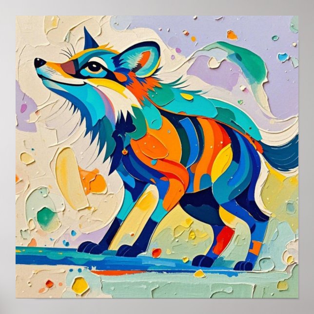 Poster Fox Expresso abstrato art design (Frente)