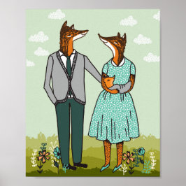 Poster Fox Family Art Print