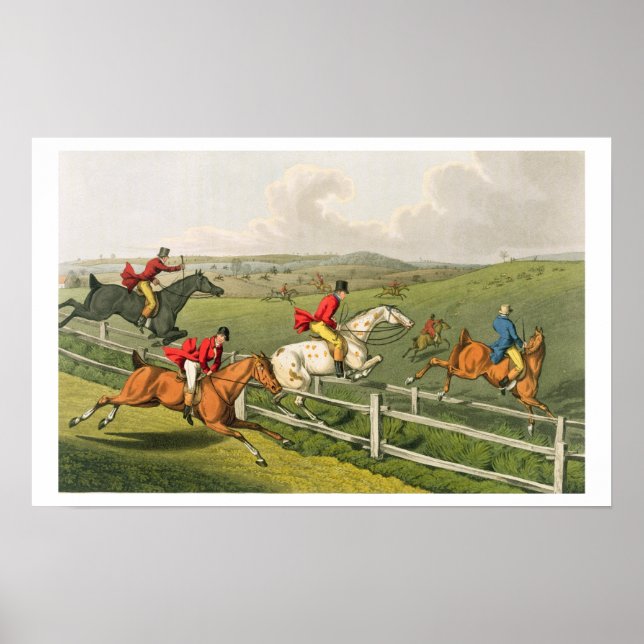 Poster Fox Hunting, aquatinada por I. Clark, pub. por Tho (Frente)