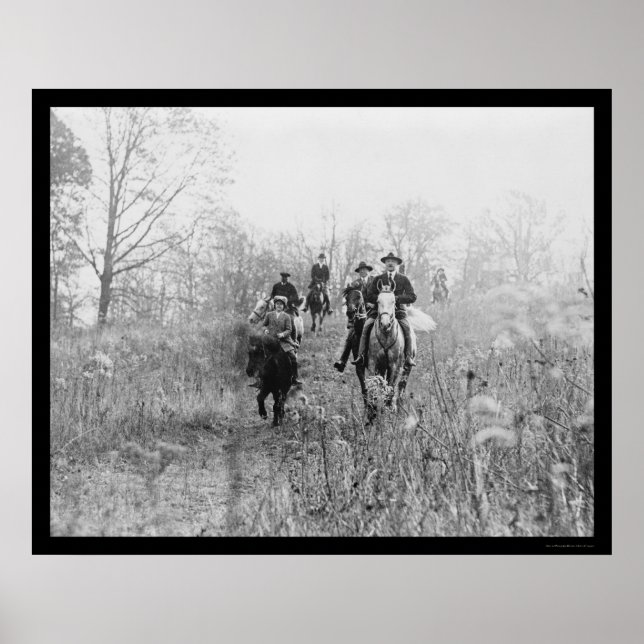 Pôster Fox Hunting em Virgínia em 1924 (Frente)