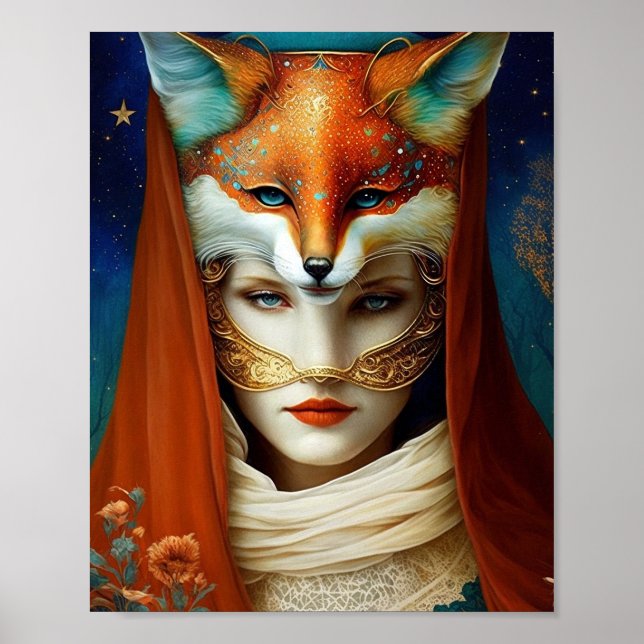Poster Fox Mulher Surreal Fantasy Art (Frente)
