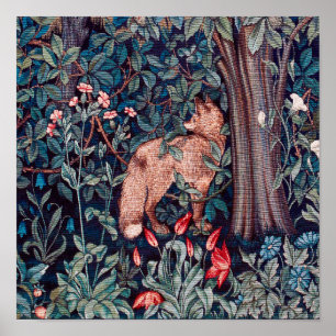 Poster Fox na Floresta, William Morris
