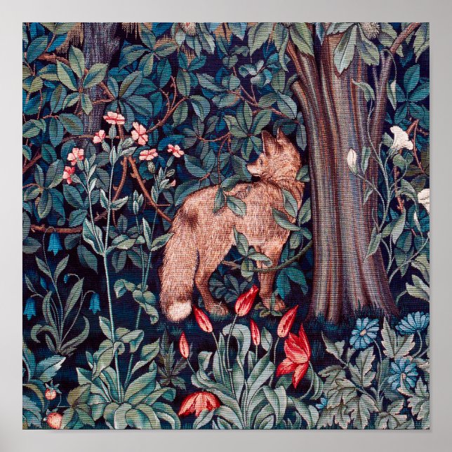 Poster Fox na Floresta, William Morris (Frente)