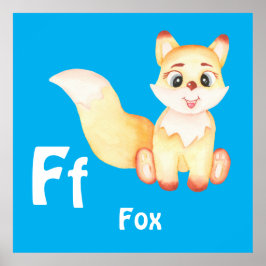 Poster Fox personalize ABC: Carta F - Adicione seu nome
