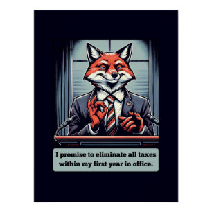 Pôster Fox Presidencial - Engraçada Sanitária Política