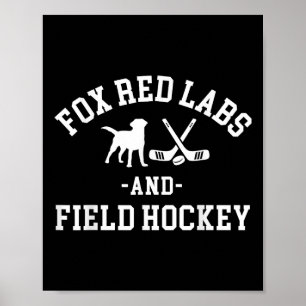 Poster Fox Red Labs E Campo de Hockey Lab Pai Mãe Criança