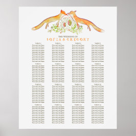 Poster Fox Rustic Woodland Weding Seating Chart