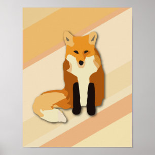 Poster Fox vermelho da laranja