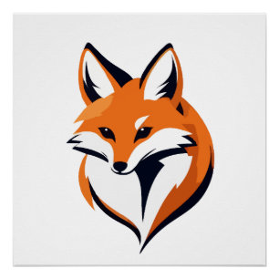 Pôster Fox Vetor Art Animal Modern Urban City Graphic
