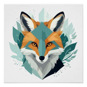 Pôster Fox Willife Animal Nature Outdoor Watercolor