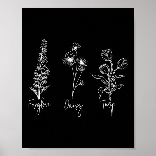 Poster Foxglove Daisy Tulip Sutil Anti-Trump Fem Liberal (Frente)