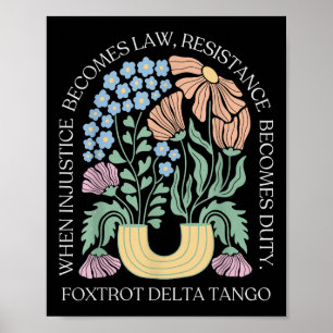 Poster Foxtrots Delta Tangos Funny Flower Boho