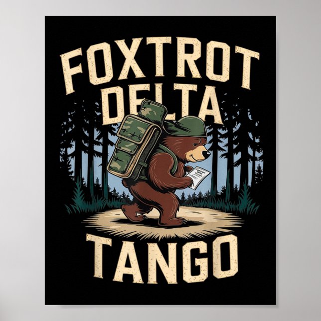 Poster Foxtrots Deltas Tangos Engraçado Resistência (Frente)