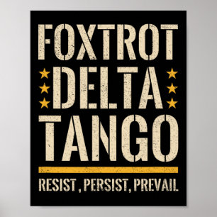 Poster Foxtrots Deltas Tangos Resiste Camo Camouflage Par