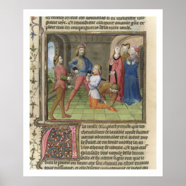 Poster Fr.120 f.522v A Iluminação de Lancelot de "The Kni (Frente)