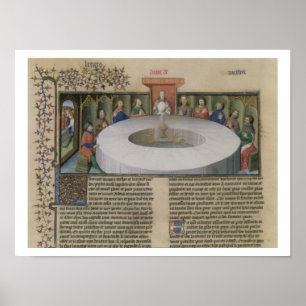 Pôster Fr.120 f.524v os cavaleiros da mesa redonda de