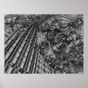 Pôster Fractal 3D futurista