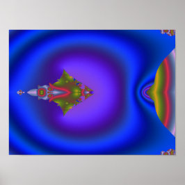 Poster Fractal Azul Profundo