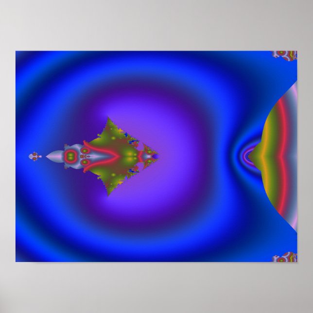 Poster Fractal Azul Profundo (Frente)