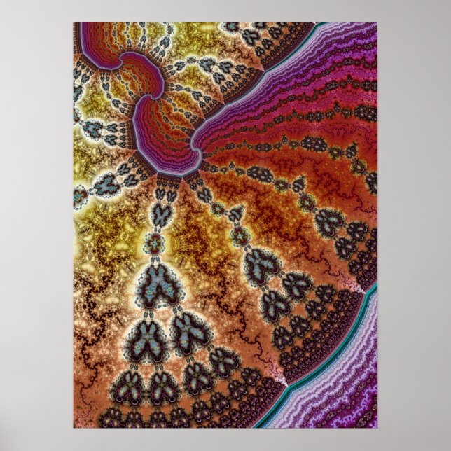 Poster Fractal Borboleta Colorida (Frente)