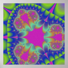 Poster Fractal Cactus Bloom