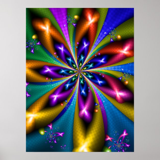 Poster Fractal Colorido de Starburst (Frente)