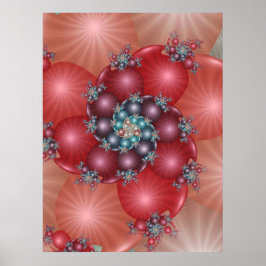 Poster Fractal Coral Sonhador