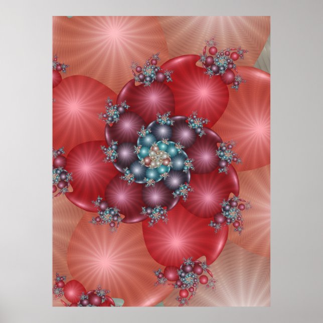 Poster Fractal Coral Sonhador (Frente)