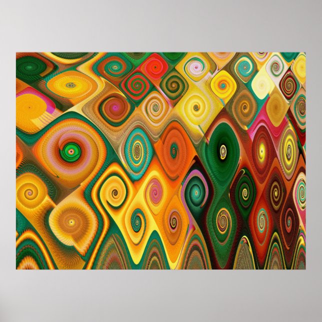 Poster Fractal de Abstrato de Belas Artes em Cascata Lega (Frente)