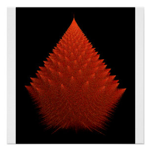 Pôster Fractal De "Árvore" Vermelha Espimentada Com Spike