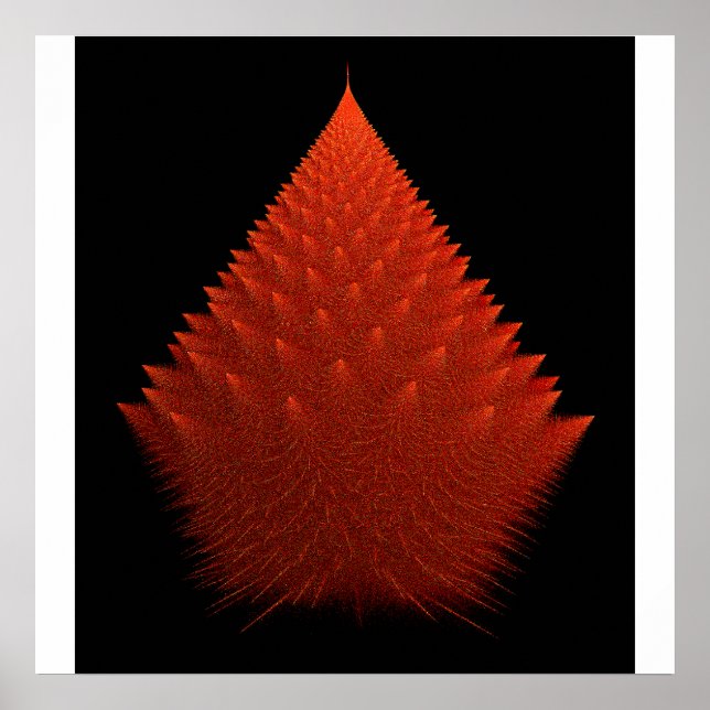 Poster Fractal De "Árvore" Vermelha Espimentada Com Spike (Frente)