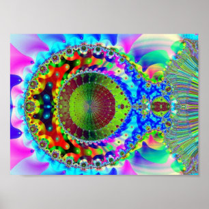 Poster Fractal de néon psicadélico