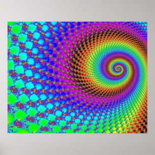 Pôster Fractal Espiral abstrato