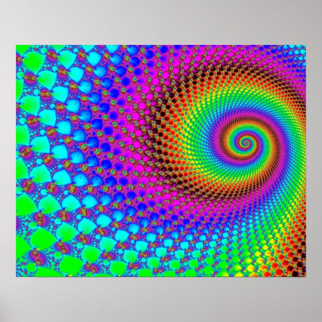 Pôster Fractal Espiral abstrato (Frente)