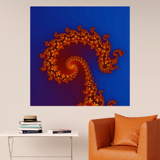 Poster Fractal Espiral brilhante