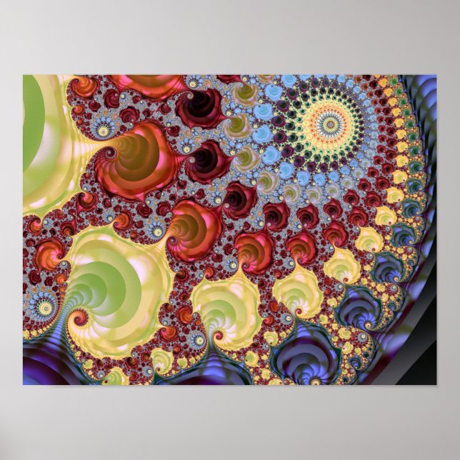 Poster fractal espiral de Mandelbrot (Frente)