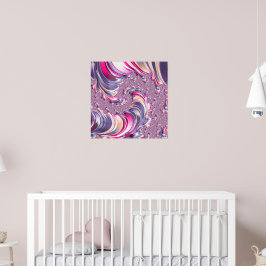 Poster Fractal espiral roxa-abstrato cor-de-rosa